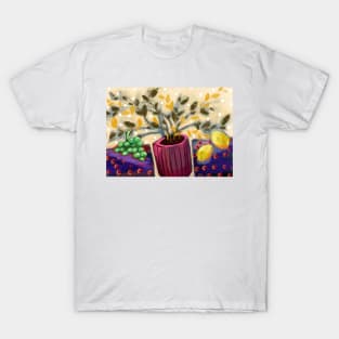 Purple Tablecloth and vase T-Shirt